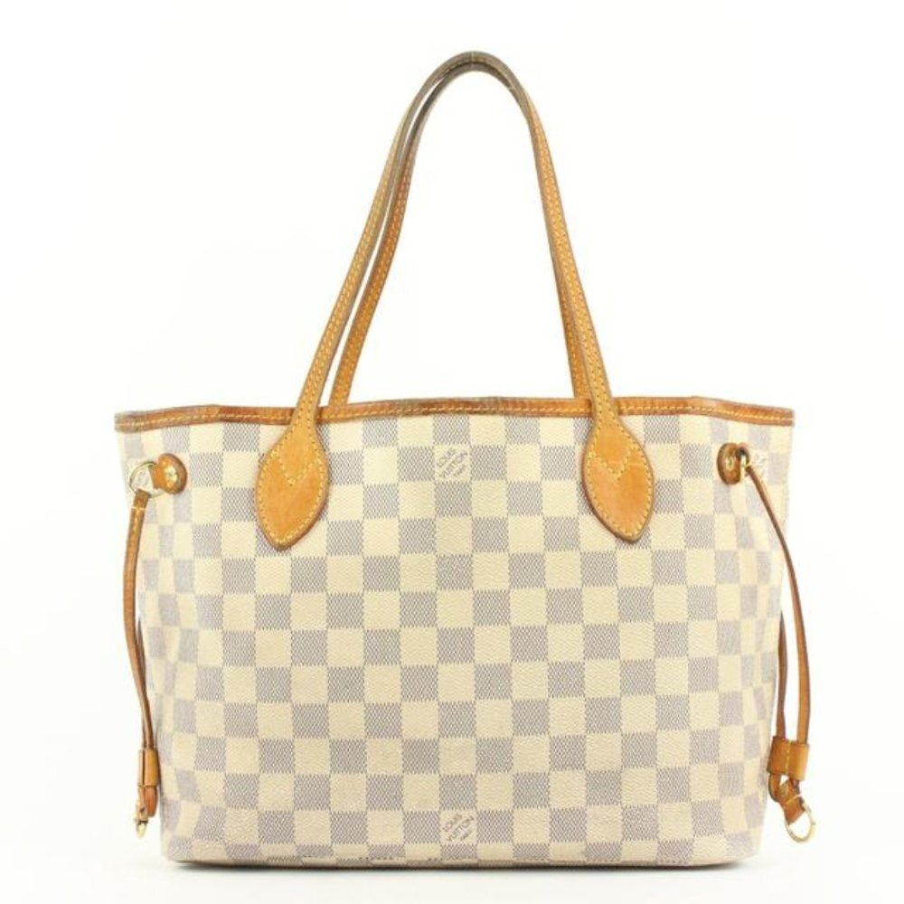 Louis Vuitton Small Damier Azur Neverfull PM Tote Bag 1lv53a